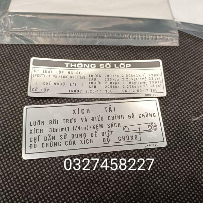 2 tem thông số hộp xích, sên cate xe Super DREAM zin honda