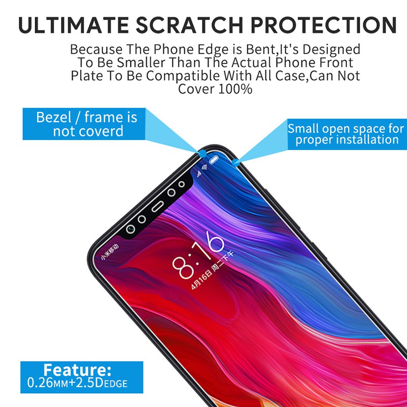 Xiaomi Mi 11 10T Lite Poco F2 Pro M2 C3 X3 X2 5 5X 5C 5S Plus 6 6X A2 Note Max Mix 2 3 Pro F1 8 9 SE 9X kính cường lực Tempered Glass Screen Protector Film