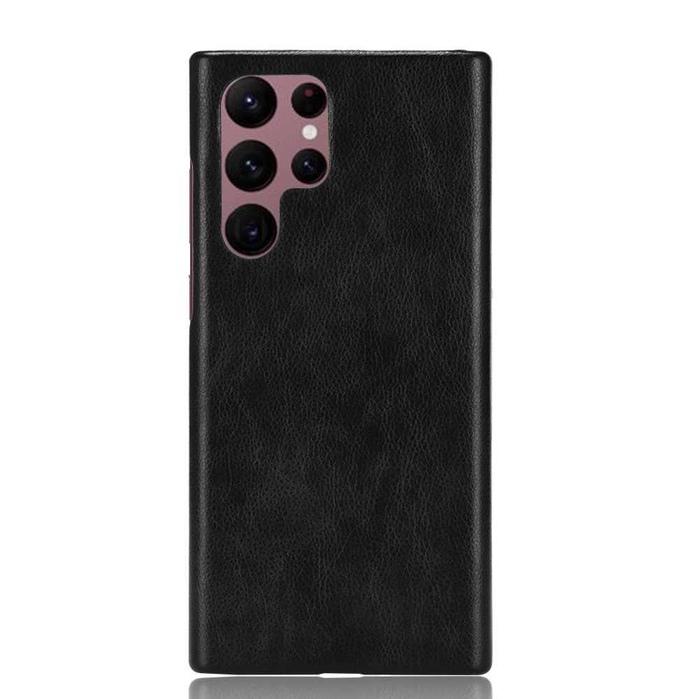 Ốp điện thoại bằng da PU và PC họa tiết vân trái vải dành cho Samsung Galaxy S22 Ultra Plus 5G