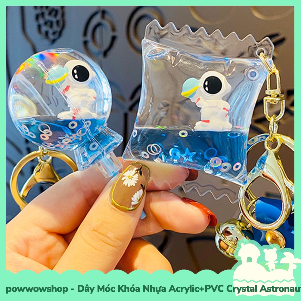 [Sẵn VN - Hỏa Tốc] Dây Móc Khóa Nhựa Trong Suốt Crystal Acrylic + PVC  Mẫu Astronaut Bottle Water