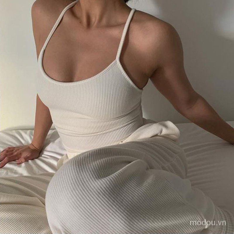 Áo Hai Dây Mảnh Chất Cotton Thiết Kế Hở Lưng Quyến Rũ | BigBuy360 - bigbuy360.vn