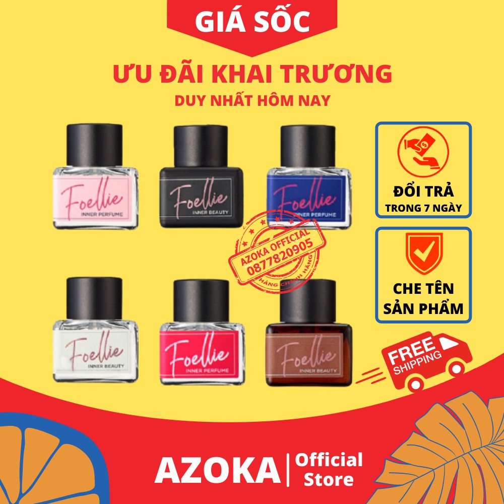 Nước Hoa Vùng Kín Foellie GIÁ SỈ Nước Hoa Cô Bé Hương Thơm Lâu Nhẹ Nhàng Quyến Rũ 5ml - AZOKA