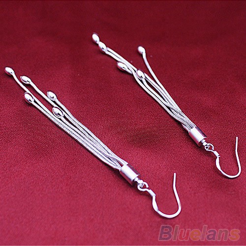 Đôi Bông Tai Mạ Bạc Dáng Dài Thời Trang Cho Nữ