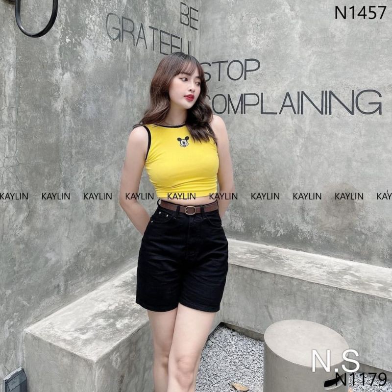 Quần jean ngố kèm đai hàng QCL1