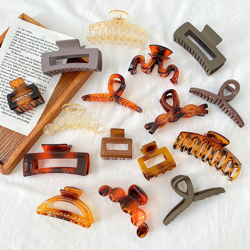 Kẹp tóc hình cá mập bằng Acrylic cỡ lớn phong cách Hàn Quốc mới