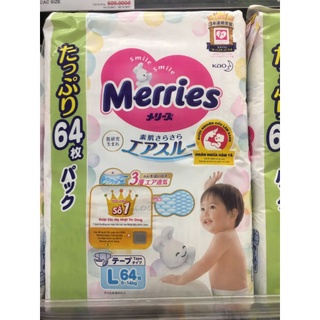 Tã Dán/Quần Merries M76/L64/XL50/XXL32/NB90+6/S82+6/M64+4/L58/M58+6/L44+6/XL38+6/XXL26+2