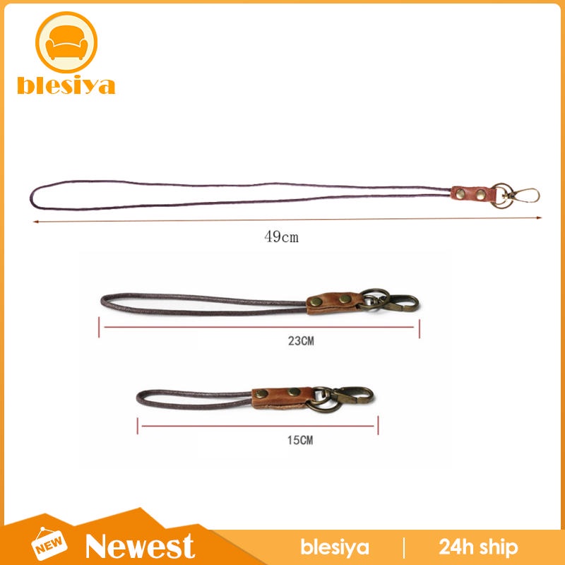 Dây Da Đeo Điện Thoại / Chìa Khóa / Thẻ ID Phong Cách Vintage 23cm