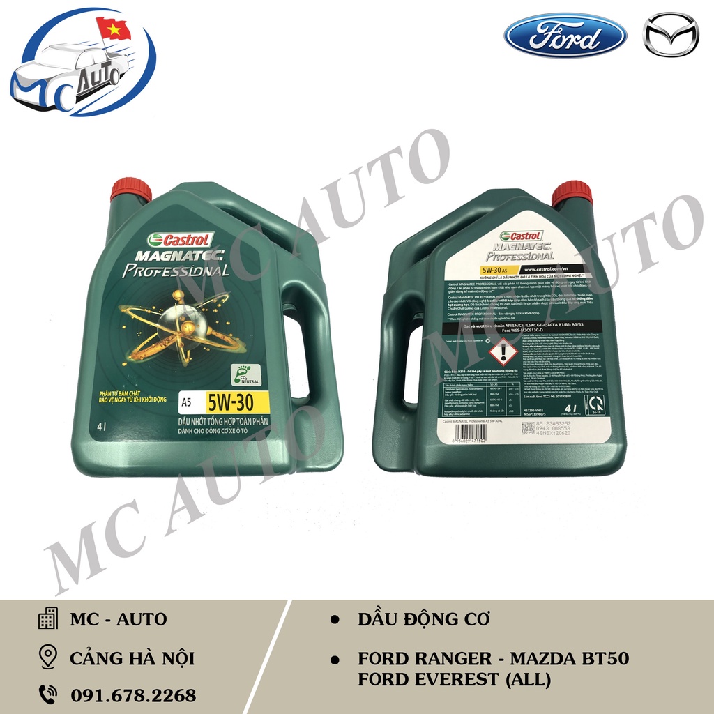 [Hàng chính hãng] Dầu nhớt động cơ Castrol A5- 5W30 tổng hợp toàn phần 5W30 - Castrol Magnatec Profe