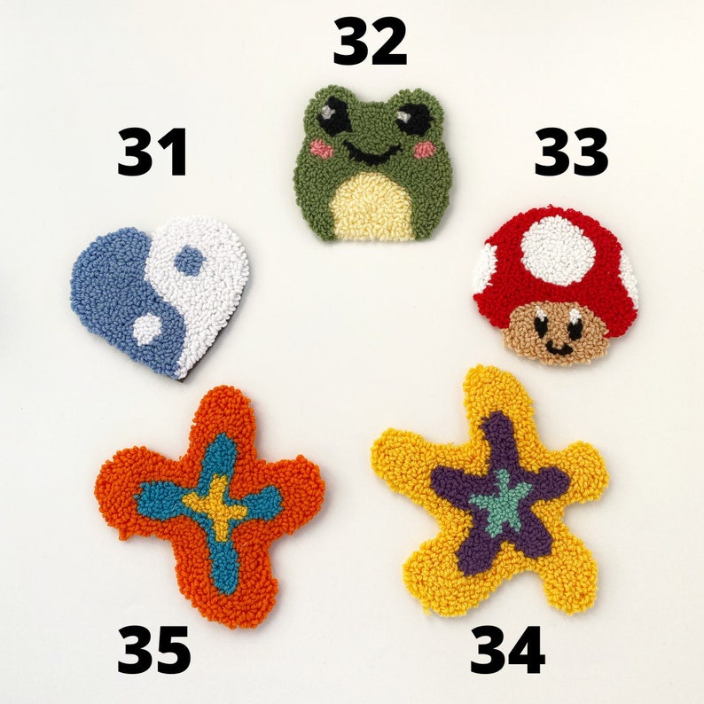 Lót ly thêu nổi thêu xù làm quà tặng, đồ decor trang trí - Punch Needle coasters, wallhanging decor