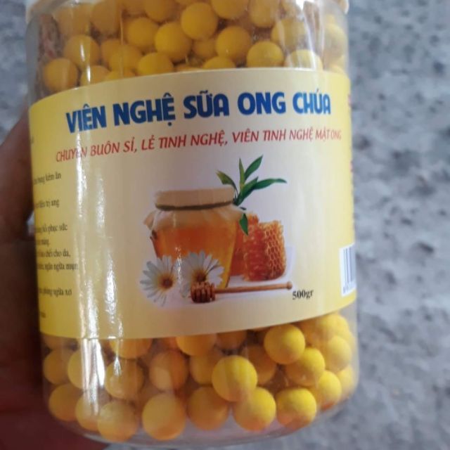 500g Viên tinh bột nghệ sữa ong chúa thơm ngon có mã vạch check hàng