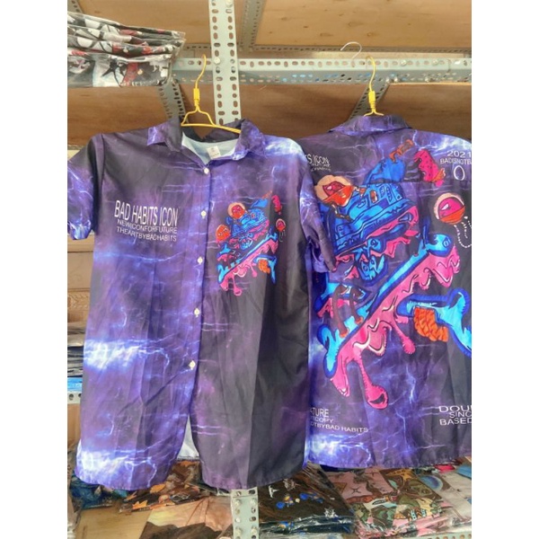 Áo Sơ Mi Tay Ngắn Unisex Cổ Bẻ Phong Cách Hàn Quốc Freesize