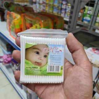 Tăm bông trẻ em misu 100 que lõi nhựa