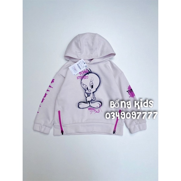 Áo Nỉ Ép Hoodie Bé Gái Vịt Sữa Đục ZR