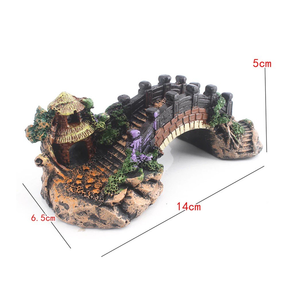 Mô Hình Cây Cầu Nhân Tạo Bằng Nhựa Sống Động Trang Trí Bể Cá