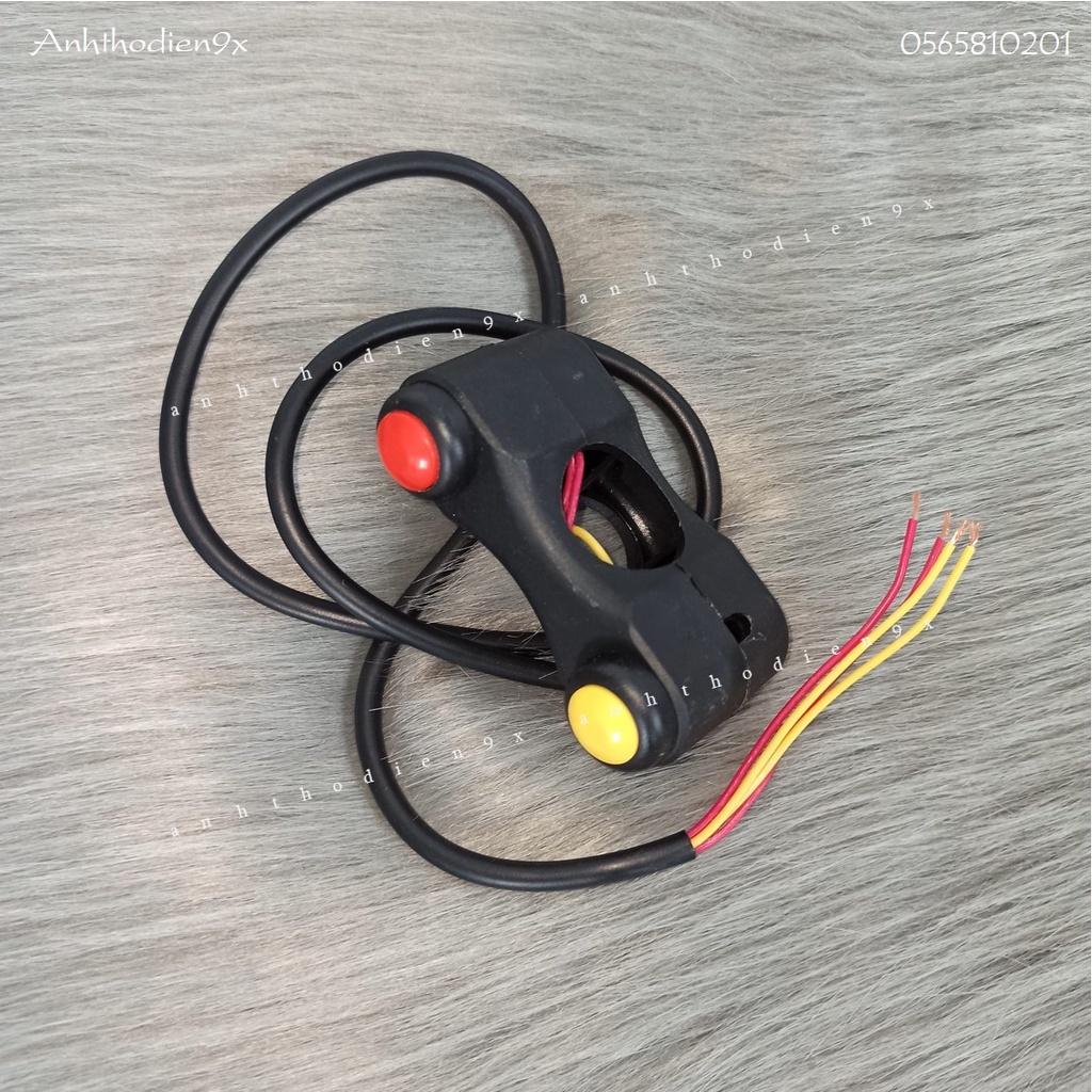 Cùm 2 Nút Nhấn Gắn Ghi Đông 22mm Chế Trợ Sáng Các Dòng Xe
