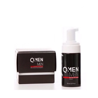 Bộ Đôi Trắng Da Cho Nam QMEN Mousse Serum Và Sữa Rửa Mặt Tea Tree