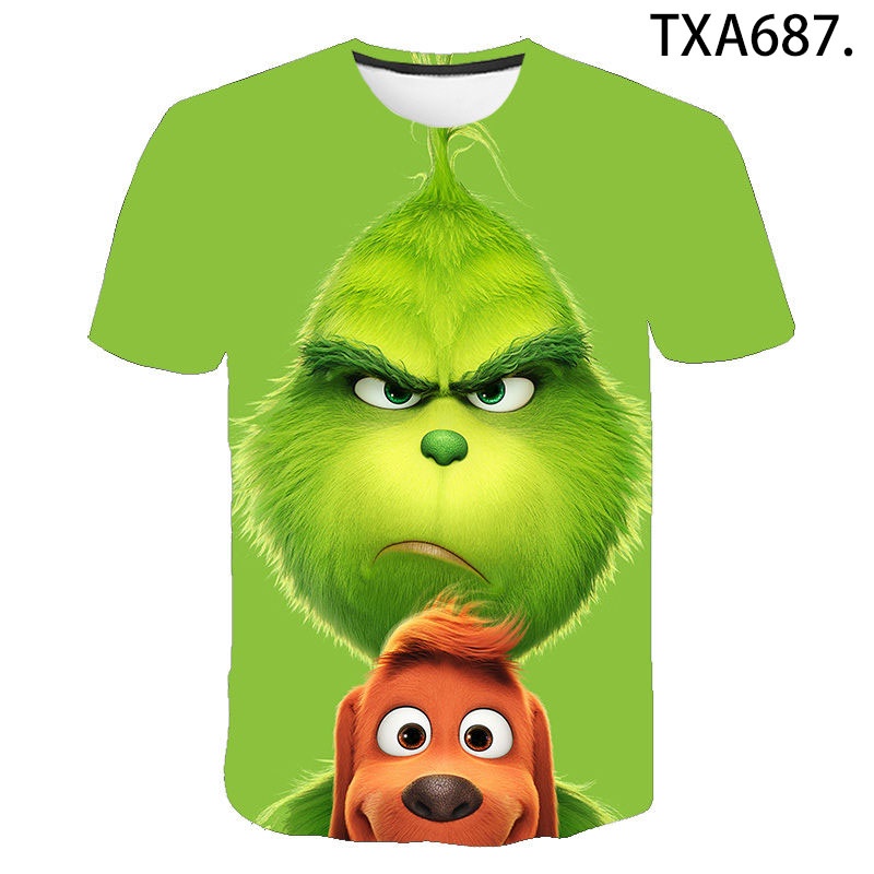 Áo Thun Tay Ngắn In Hình Grinch Streetwear 3D Thời Trang Mùa Hè Dành Cho Nam Và Nữ 2022