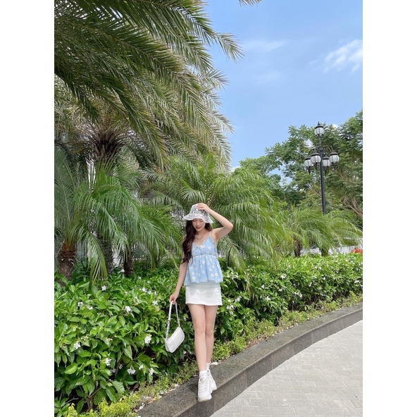 ÁO 2 DÂY VIỀN BÈO HOA