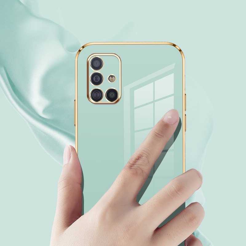 Trường hợp đồng hồ Samsung Galaxy A31 A51 A71 M51 4G Luxury 6D Silicone Camera Bảo vệ Case Với Lanyard