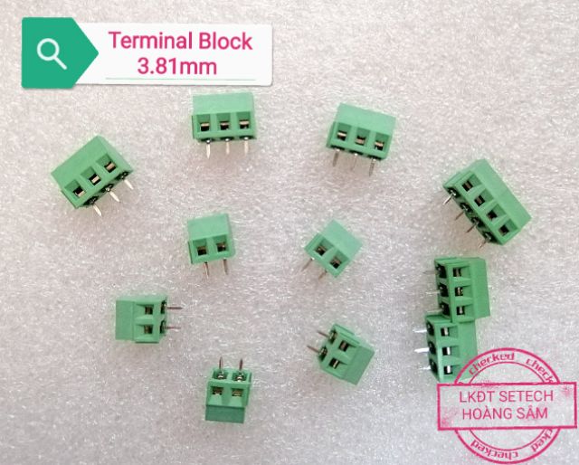 Cọc nguồn cầu đấu nguồn Terminal Block 3.81 mm 5.0 mm xanh lá 2 pin 3 pin