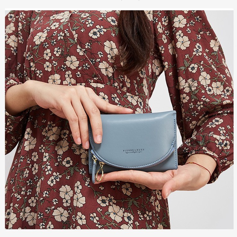 Ví Cầm Tay Pierre Loues Da Pu Cỡ Nhỏ Đựng Thẻ Thời Trang Cho Nữ