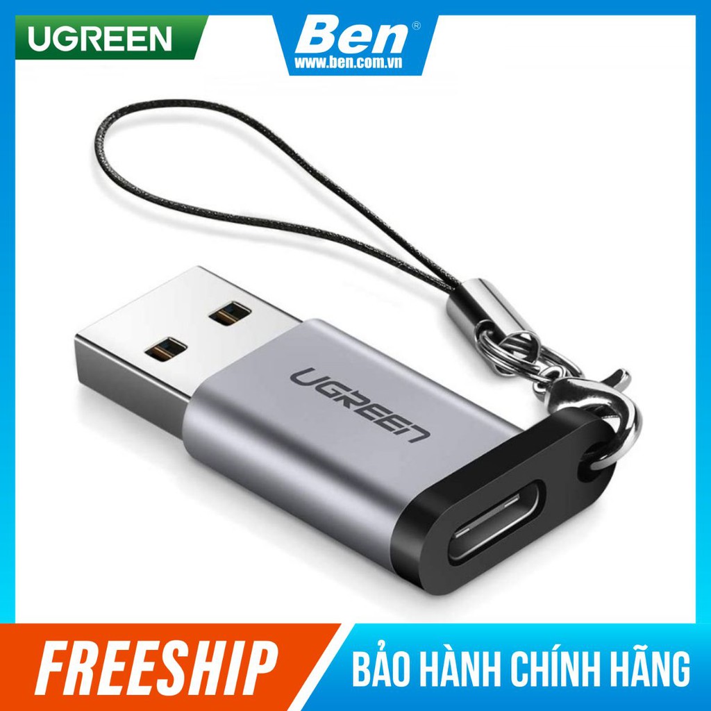 Adapter chuyển đổi USB 3.0 đực sang USB 3.1 Type C cái UGREEN US204 US276  dùng cho PC, laptop, macbook, điện thoại