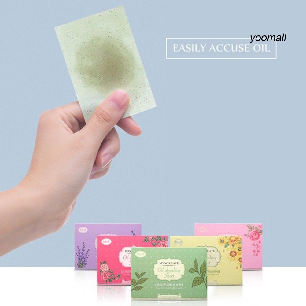 [Hàng mới về] Bộ 100 Giấy Thấm Dầu Chiết Xuất Thực Vật Thoáng Khí Tiện Dụng Cho Trang Điểm