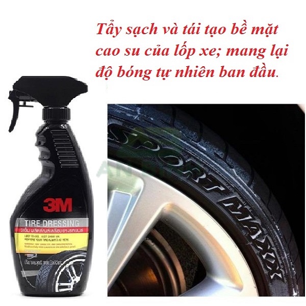 Chai Xịt Bảo Dưỡng Lốp Xe Ô Tô - Dung Dịch Đánh Bóng Lốp Xe, Bảo Dưỡng Lốp Xe 3M PN39042LT 400Ml - Hàng Chính Hãng