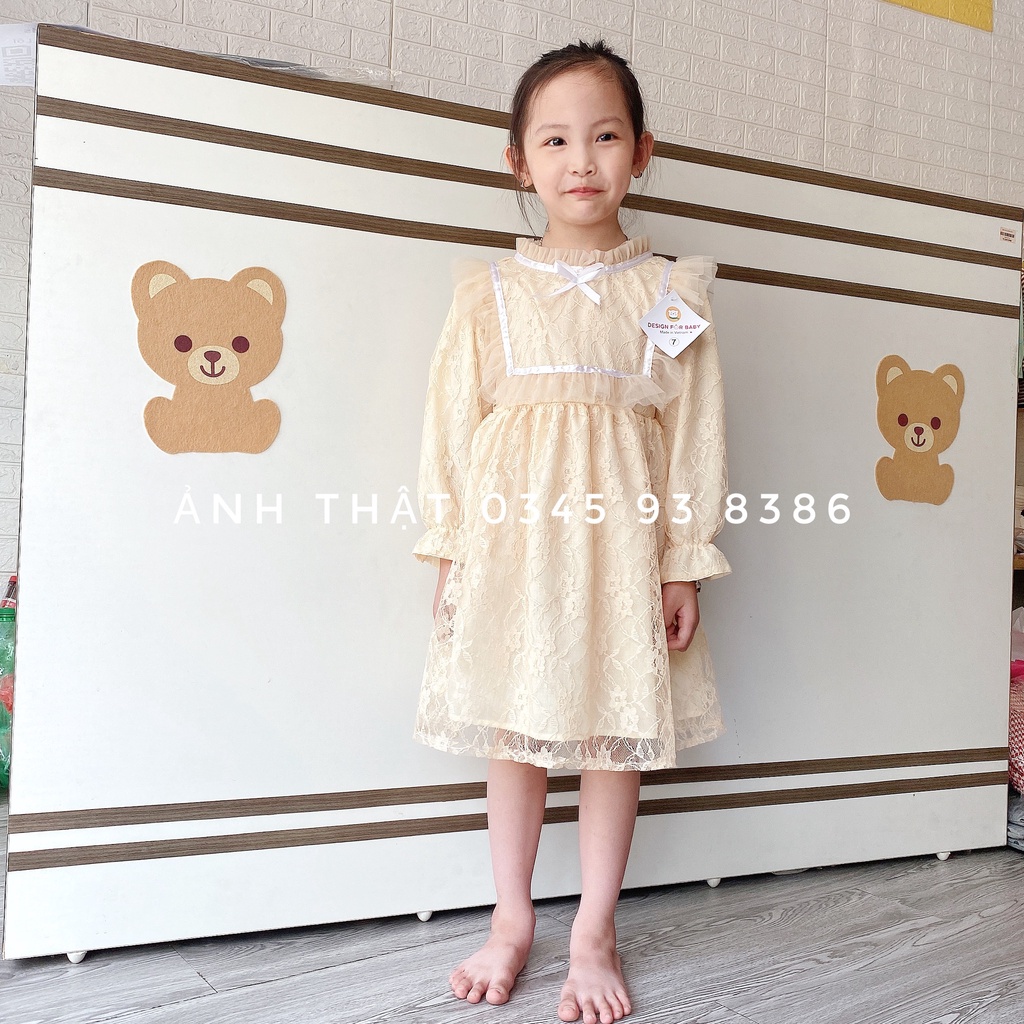 [QUÀ TẶNG79K] Váy thu dài tay cho bé, đầm cho bé gái họa tiết xinh xắn 8-18kg - V036