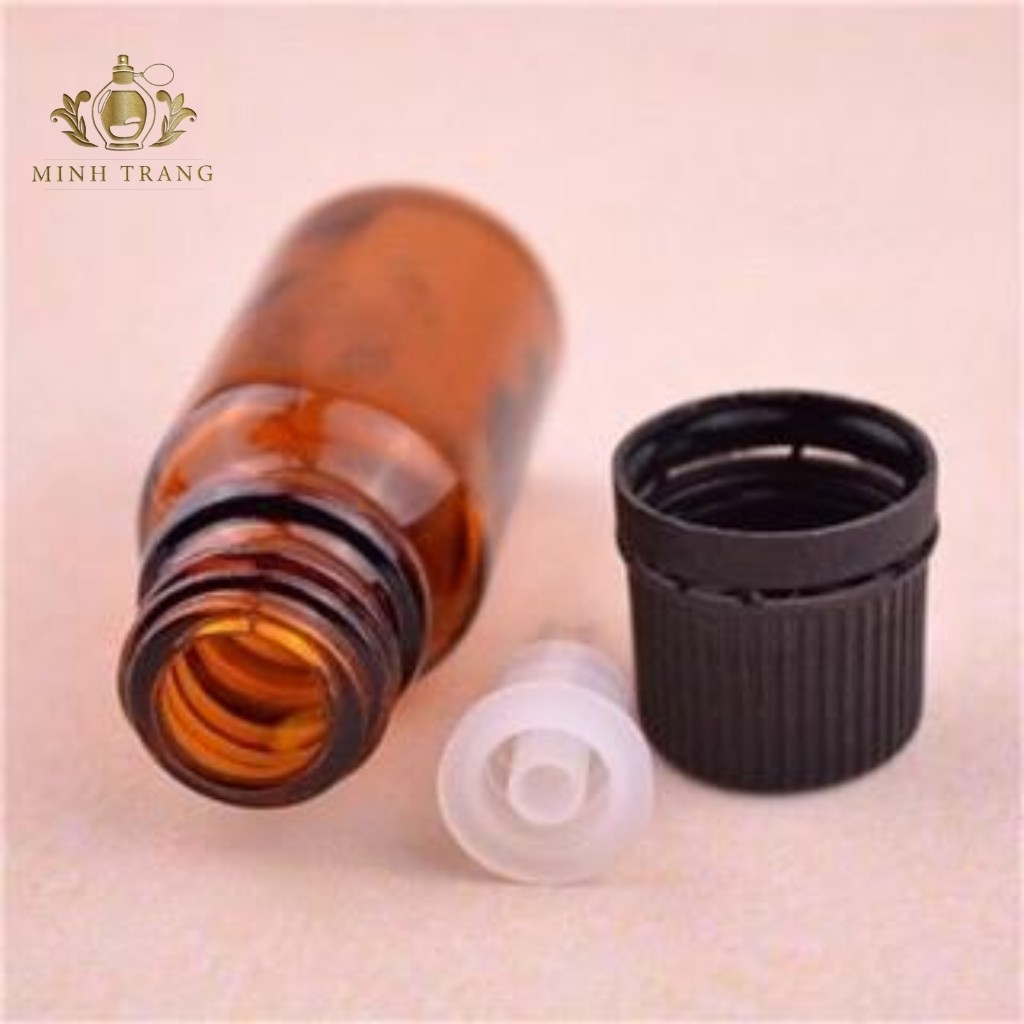 Lọ Đựng Tinh Dầu Thủy Tinh Nhỏ Giọt Nắp Đen Sọc 30ML - Lọ Chiết Tinh Dầu Thân Trong/Thân Nâu