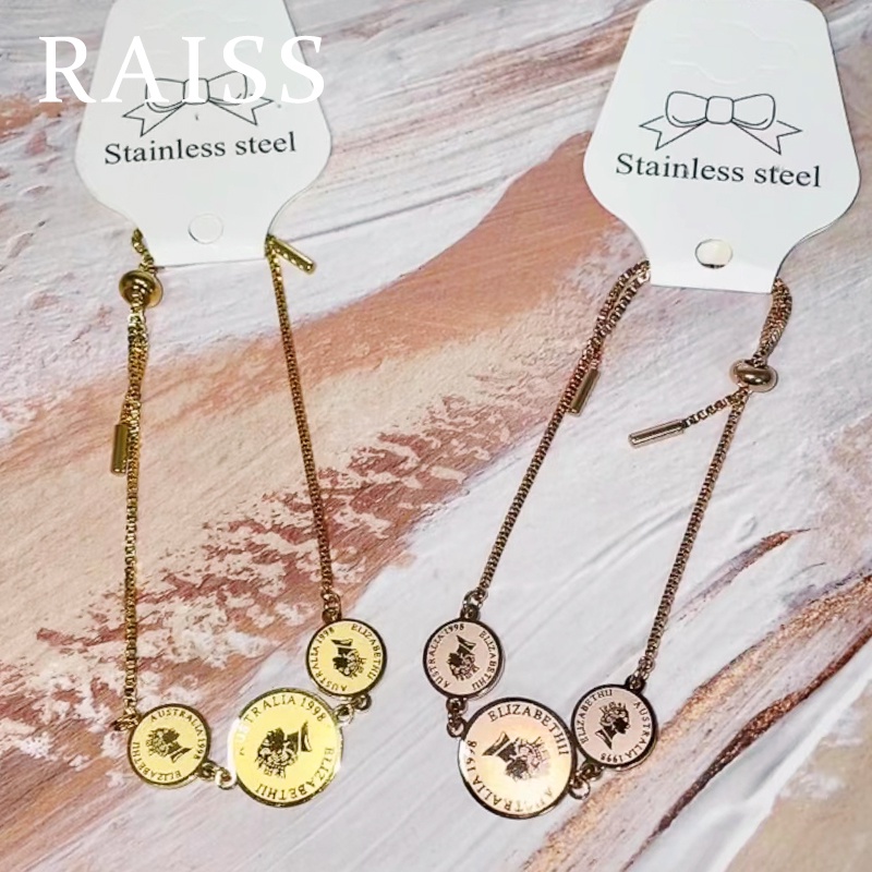 Vòng Tay Nữ 3 Đồng Xu Tròn Thời Trang Hàn Quốc