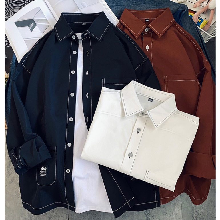 Áo Sơ Mi Mỏng Dáng Ôm In Chữ Thời Trang Cho Nam