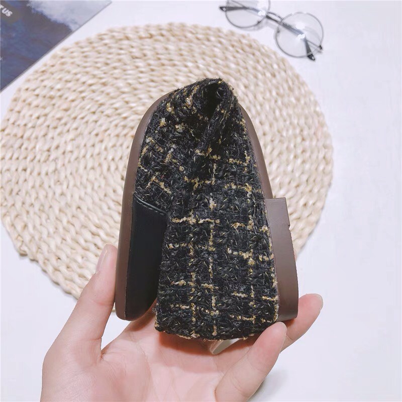 Giày bệt búp bê nữ phối dạ đính nơ kiểu dáng đơn giản da mềm êm chân - B29
