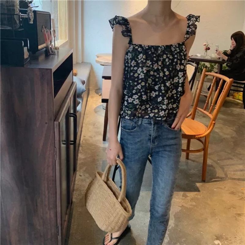 Áo kiểu áo hai dây voan hoa hai lớp Jameela | BigBuy360 - bigbuy360.vn