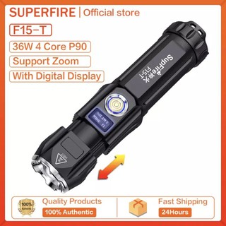 Đèn Pin Siêu Sáng  Supfire F15 Zoom Đèn Pin Chống Nước Cầm Tay Mini Ngoài Trời 36W/P90/2000LM