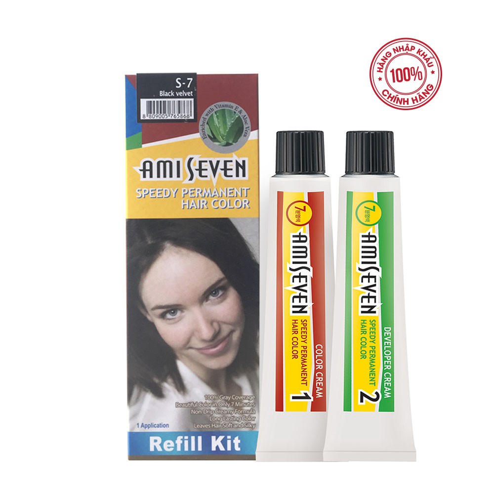 Nhuộm phủ bạc dược thảo Amiseven nhanh 7 phút AMI SEVEN  (Loại tiết kiệm) S7 (60g + 60g) HQ | BigBuy360 - bigbuy360.vn