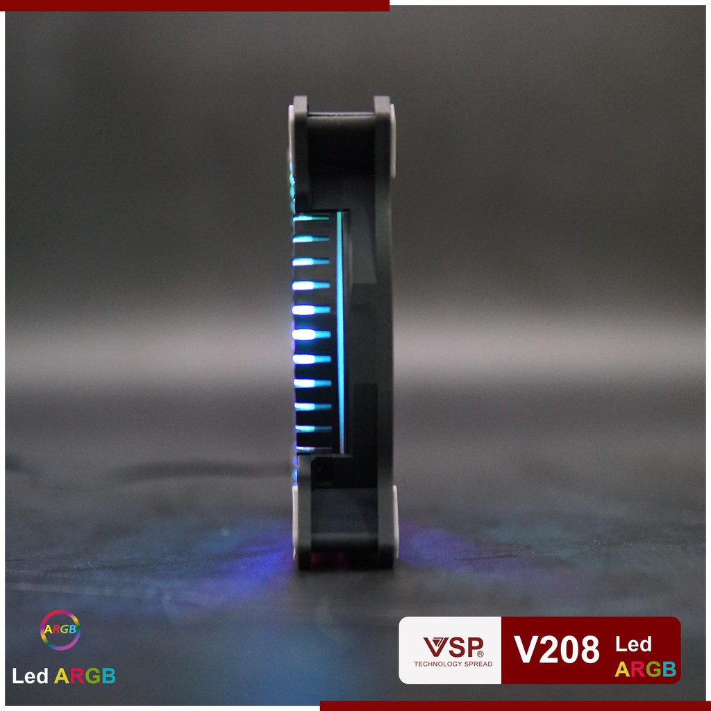 [MẪU FAN CASE MỚI]- Fan Case VSP V208 LED ARGB ( Fan Làm Mát và Đẹp Cho Vỏ Máy Tính )- BẢO HÀNH 3 THÁNG