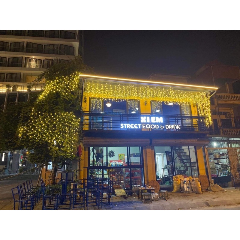 ĐÈN LED MÀNH THẢ TRANG TRÍ 4M - 24 SỢI ÁNH SÁNG VÀNG, dây led Trang trí quán cà phê, nhà hàng, tiệc cưới