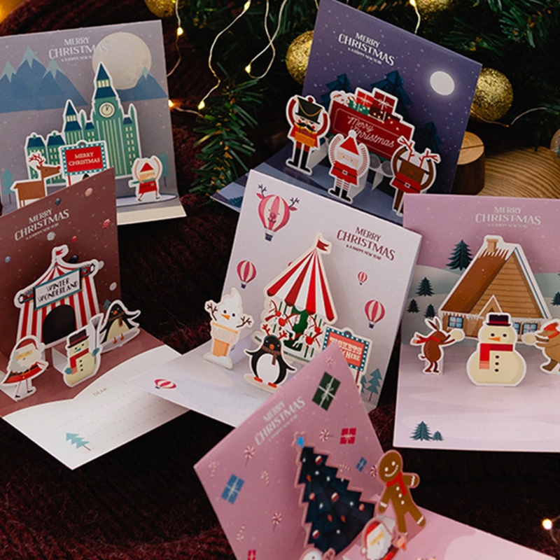 Thiệp Giáng Sinh Giấy 3D Hình Ông Già Noel