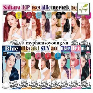 Thuốc Nhuộm Tóc gội nhuộm Hello Bubble Foam Mise En Scene mẫu Black pink