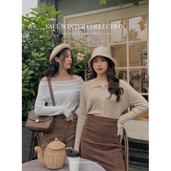 Áo len tăm trễ vai 01102 CHERRY COCO