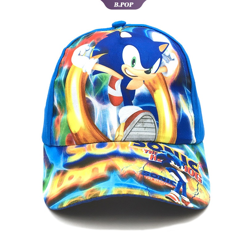 Nón Kết Chống Nắng In Hình Hoạt Hình Sonic Cho Bé 2-8 Tuổi