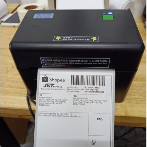 ( HÀNG CHÍNH HÃNG) Máy In Đơn Hàng Xprinter DT108B- In Đơn Hàng Shopee Và Các Sàn TMDT 100x150mm