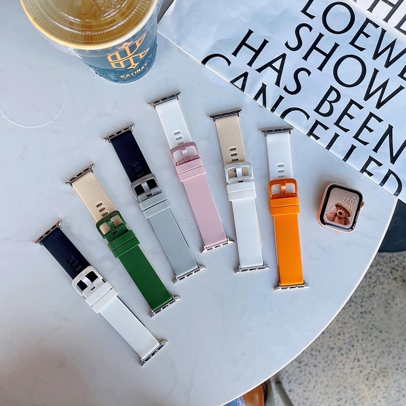 Dây silicon đồng hồ aw phối màu dây apple watch dây silicon 2 màu phu.kien368
