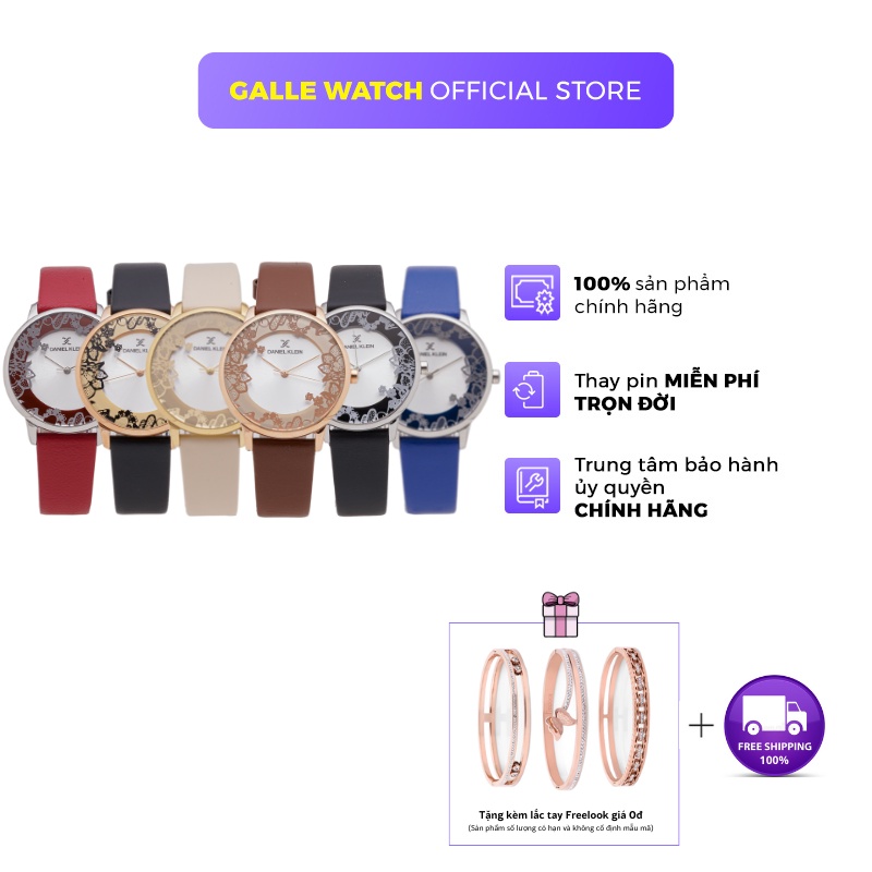 Đồng hồ nữ Daniel Klein Watch DK.1.12552 mặt nhỏ kính cứng chống xước, chống nước, dây thép đeo tay cao cấp chính hãng