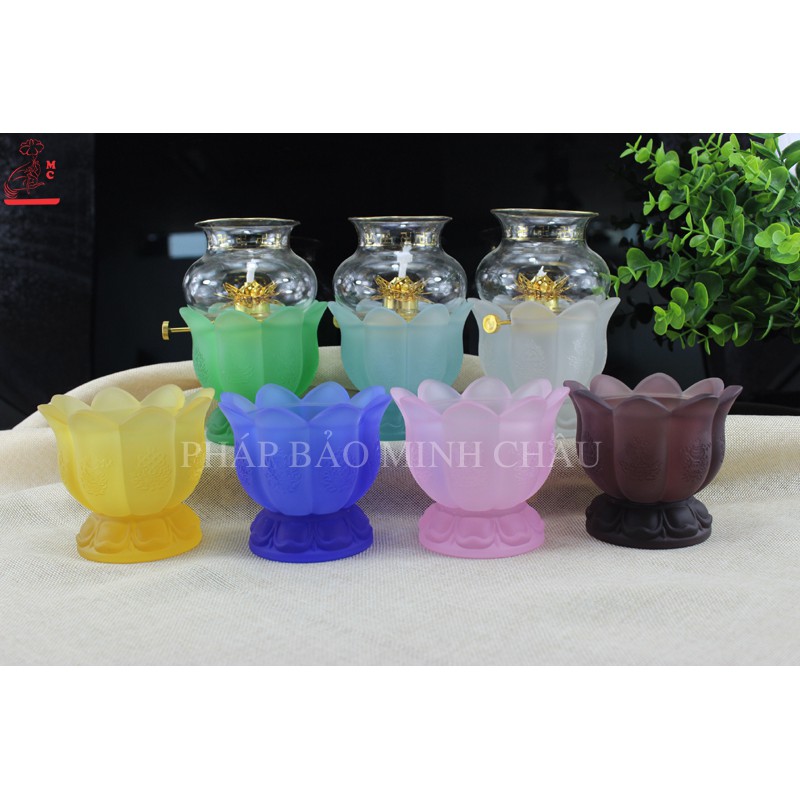 [PHÁP BẢO MINH CHÂU] Đèn Dầu 8 Cát Tường Lưu Ly - HÀNG NHẬP KHẨU CÔNG NGHỆ CAO