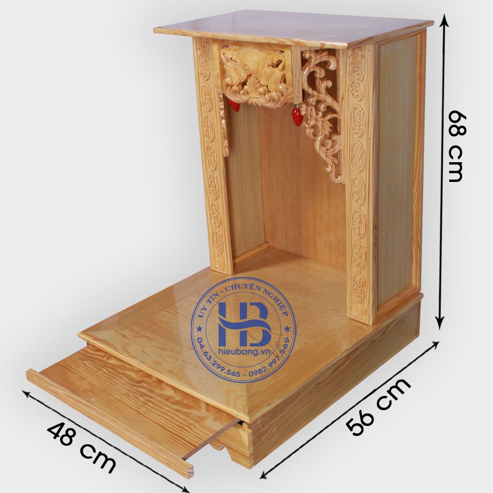 Bàn thờ thần tài giá rẻ 48cm, 41cm, 36cm | Kèm bộ đồ thờ bát tràng