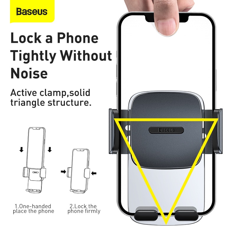 Giá đỡ điện thoại trọng lực Baseus gắn lỗ thông gió xe hơi ổn định cho Iphone Samsung Xiaomi | BigBuy360 - bigbuy360.vn