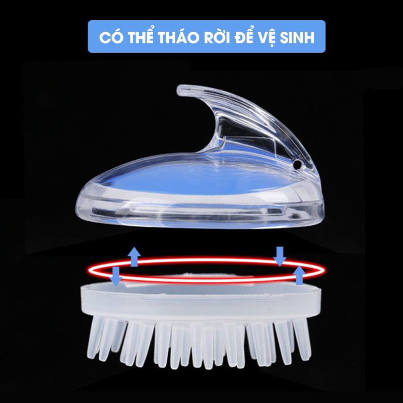 Lược gội đầu silicon massage da đầu, lược gỡ rối giảm rụng tóc kích thích mọc tóc hàng cao cấp