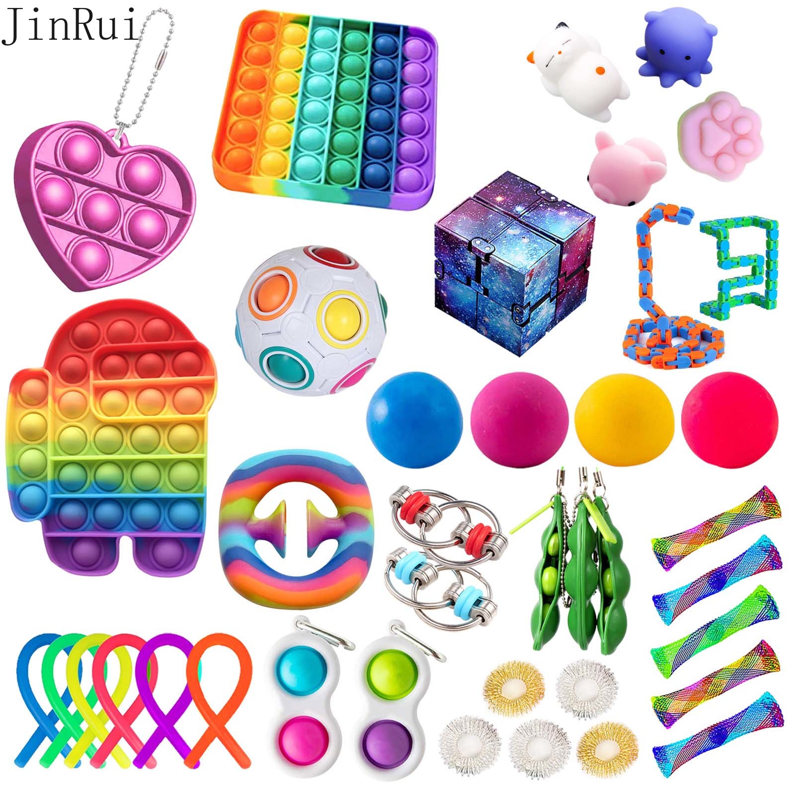 【ready stock】18-38 Pack Fidget Toys Set Sensory Tools Bundle Stress Relief Hand Kids Adults Toy